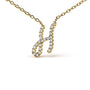 Diamond Accent A-Z Initial Script Style Pendant Necklace in 10K Yellow Gold, photo 45