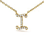 Diamond Accent A-Z Initial Script Style Pendant Necklace in 10K Yellow Gold, photo 44