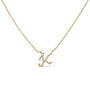 Diamond Accent A-Z Initial Script Style Pendant Necklace in 10K Yellow Gold, photo 16