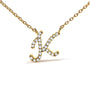 Diamond Accent A-Z Initial Script Style Pendant Necklace in 10K Yellow Gold, photo 42