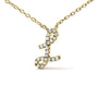 Diamond Accent A-Z Initial Script Style Pendant Necklace in 10K Yellow Gold, photo 41