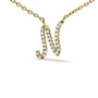 Diamond Accent A-Z Initial Script Style Pendant Necklace in 10K Yellow Gold, photo 39