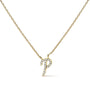 Diamond Accent A-Z Initial Script Style Pendant Necklace in 10K Yellow Gold, photo 11