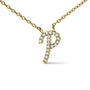 Diamond Accent A-Z Initial Script Style Pendant Necklace in 10K Yellow Gold, photo 37