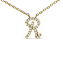 Diamond Accent A-Z Initial Script Style Pendant Necklace in 10K Yellow Gold, photo 35