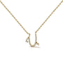 Diamond Accent A-Z Initial Script Style Pendant Necklace in 10K Yellow Gold, photo 6
