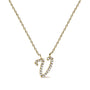 Diamond Accent A-Z Initial Script Style Pendant Necklace in 10K Yellow Gold, photo 5