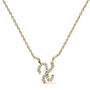 Diamond Accent A-Z Initial Script Style Pendant Necklace in 10K Yellow Gold, photo 3