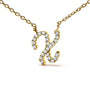 Diamond Accent A-Z Initial Script Style Pendant Necklace in 10K Yellow Gold, photo 29