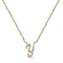 Diamond Accent A-Z Initial Script Style Pendant Necklace in 10K Yellow Gold, photo 2