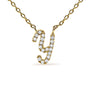 Diamond Accent A-Z Initial Script Style Pendant Necklace in 10K Yellow Gold, photo 28
