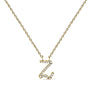Diamond Accent A-Z Initial Script Style Pendant Necklace in 10K Yellow Gold, photo 1