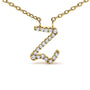 Diamond Accent A-Z Initial Script Style Pendant Necklace in 10K Yellow Gold, photo 27