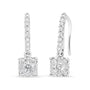 1/2 Ct. T.W. Diamond Halo Dangle Hook Earrings in 14K White Gold, photo 1