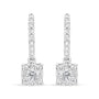 1/2 Ct. T.W. Diamond Halo Dangle Hook Earrings in 14K White Gold, photo 2