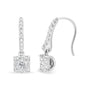 1/2 Ct. T.W. Diamond Halo Dangle Hook Earrings in 14K White Gold, photo 4