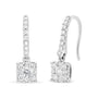 1/2 Ct. T.W. Diamond Halo Dangle Hook Earrings in 14K White Gold, photo 5