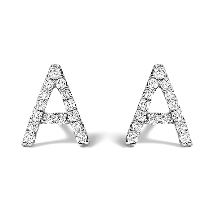 1/10 Ct. T.W. Diamond Initial a to Z Stud Earrings in 10K White Gold, photo 26