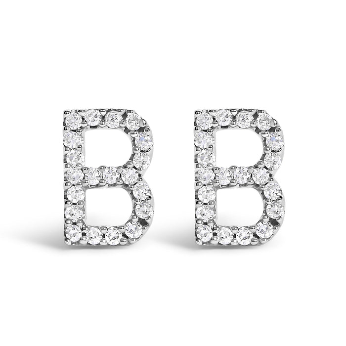 1/10 Ct. T.W. Diamond Initial a to Z Stud Earrings in 10K White Gold, photo 25