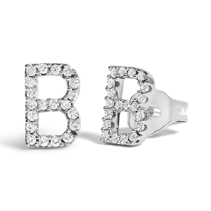 1/10 Ct. T.W. Diamond Initial a to Z Stud Earrings in 10K White Gold, photo 51