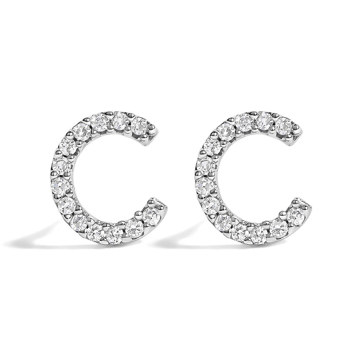 1/10 Ct. T.W. Diamond Initial a to Z Stud Earrings in 10K White Gold, photo 24