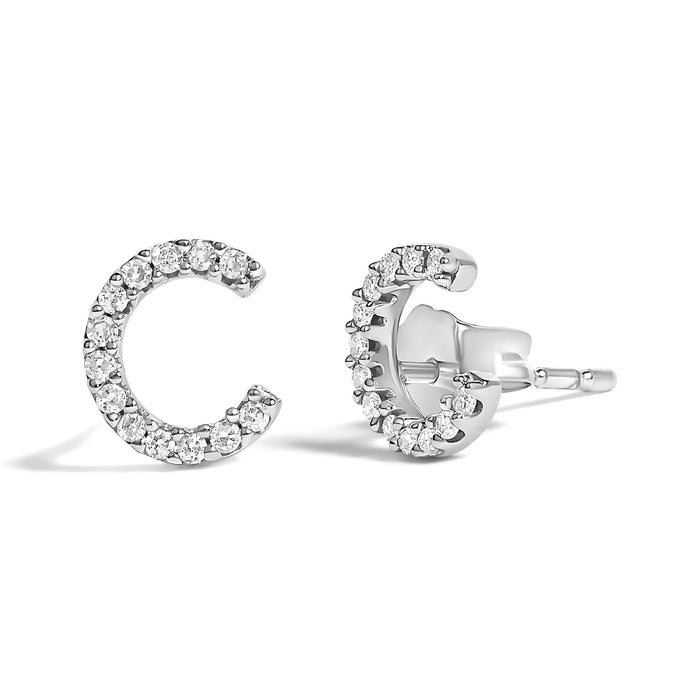1/10 Ct. T.W. Diamond Initial a to Z Stud Earrings in 10K White Gold, photo 50
