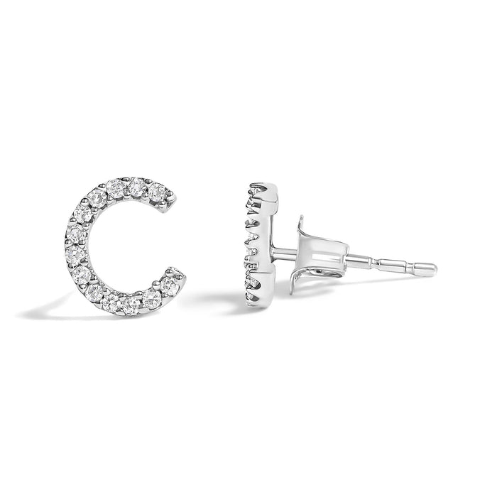 1/10 Ct. T.W. Diamond Initial a to Z Stud Earrings in 10K White Gold