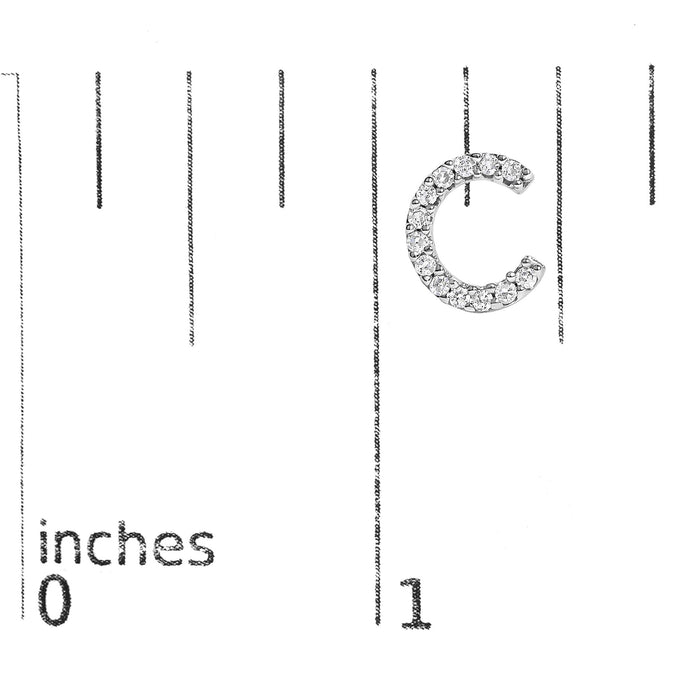 1/10 Ct. T.W. Diamond Initial a to Z Stud Earrings in 10K White Gold