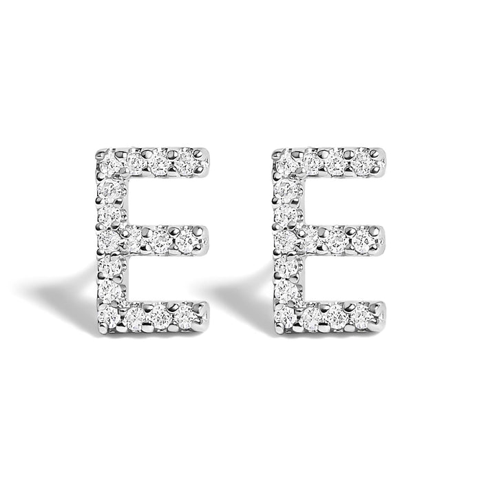 1/10 Ct. T.W. Diamond Initial a to Z Stud Earrings in 10K White Gold, photo 22