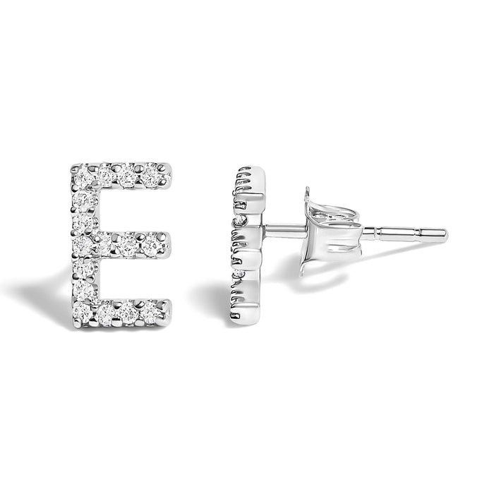 1/10 Ct. T.W. Diamond Initial a to Z Stud Earrings in 10K White Gold