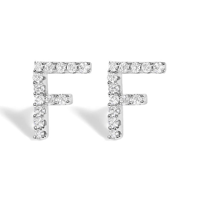 1/10 Ct. T.W. Diamond Initial a to Z Stud Earrings in 10K White Gold, photo 21