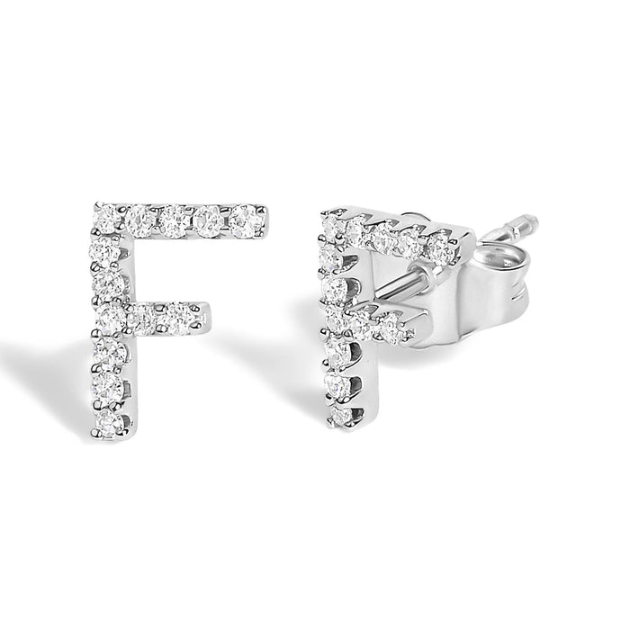 1/10 Ct. T.W. Diamond Initial a to Z Stud Earrings in 10K White Gold, photo 47