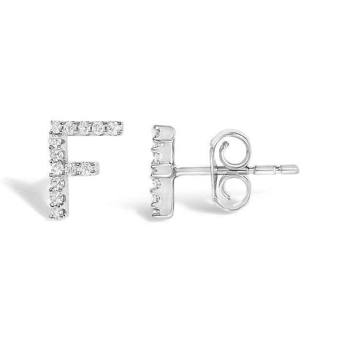 1/10 Ct. T.W. Diamond Initial a to Z Stud Earrings in 10K White Gold