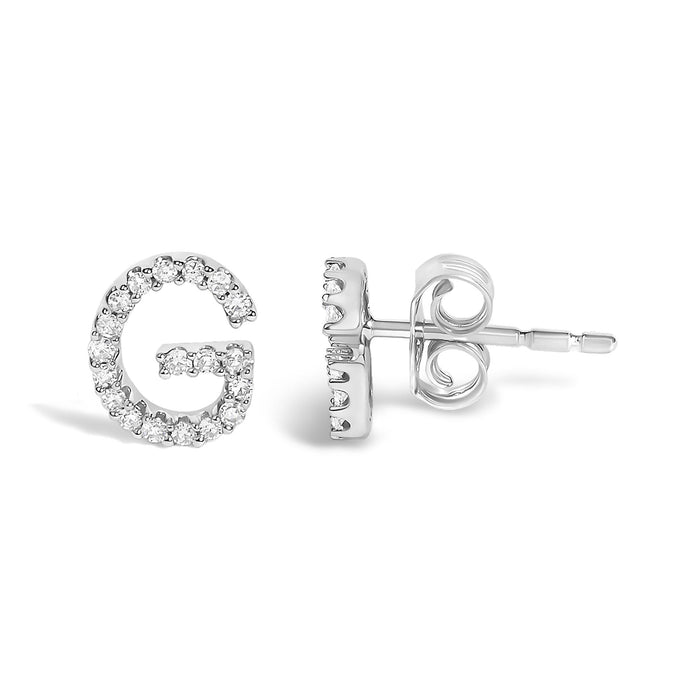 1/10 Ct. T.W. Diamond Initial a to Z Stud Earrings in 10K White Gold