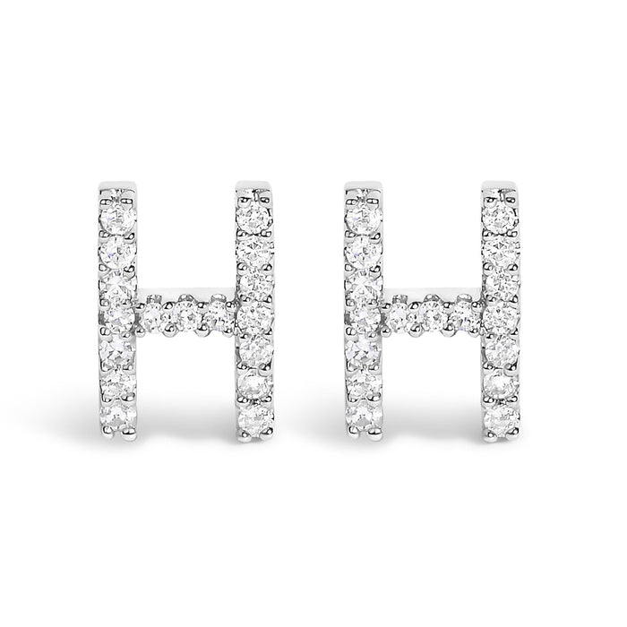 1/10 Ct. T.W. Diamond Initial a to Z Stud Earrings in 10K White Gold, photo 19