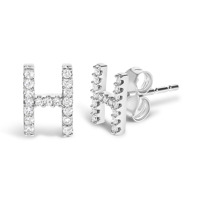 1/10 Ct. T.W. Diamond Initial a to Z Stud Earrings in 10K White Gold, photo 45