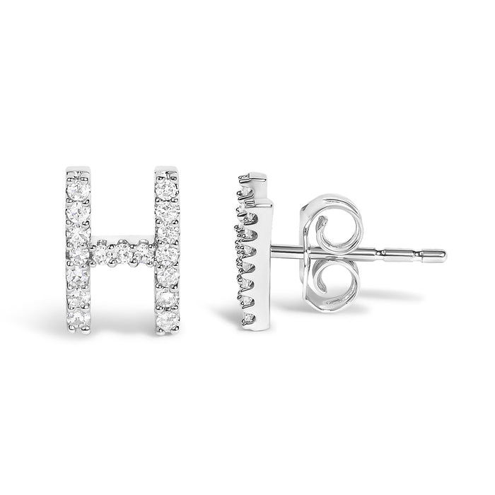 1/10 Ct. T.W. Diamond Initial a to Z Stud Earrings in 10K White Gold