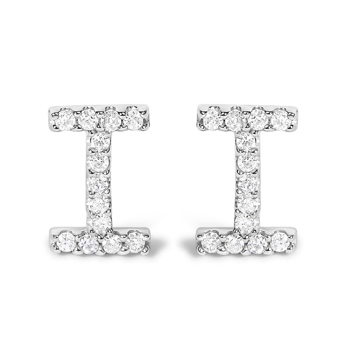 1/10 Ct. T.W. Diamond Initial a to Z Stud Earrings in 10K White Gold, photo 18