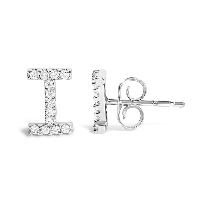 1/10 Ct. T.W. Diamond Initial a to Z Stud Earrings in 10K White Gold