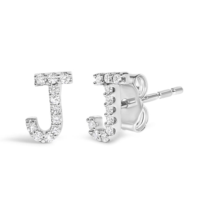 1/10 Ct. T.W. Diamond Initial a to Z Stud Earrings in 10K White Gold, photo 43