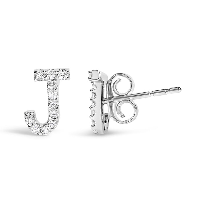 1/10 Ct. T.W. Diamond Initial a to Z Stud Earrings in 10K White Gold