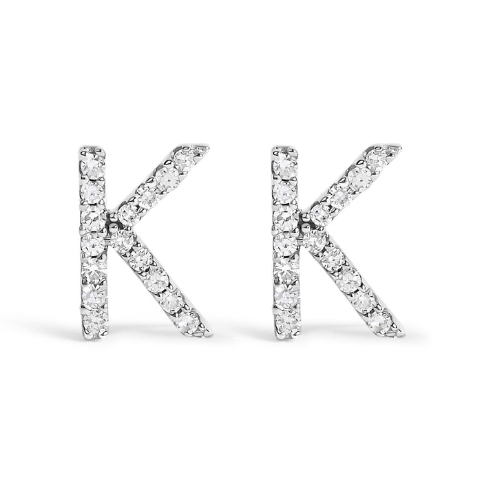 1/10 Ct. T.W. Diamond Initial a to Z Stud Earrings in 10K White Gold, photo 16