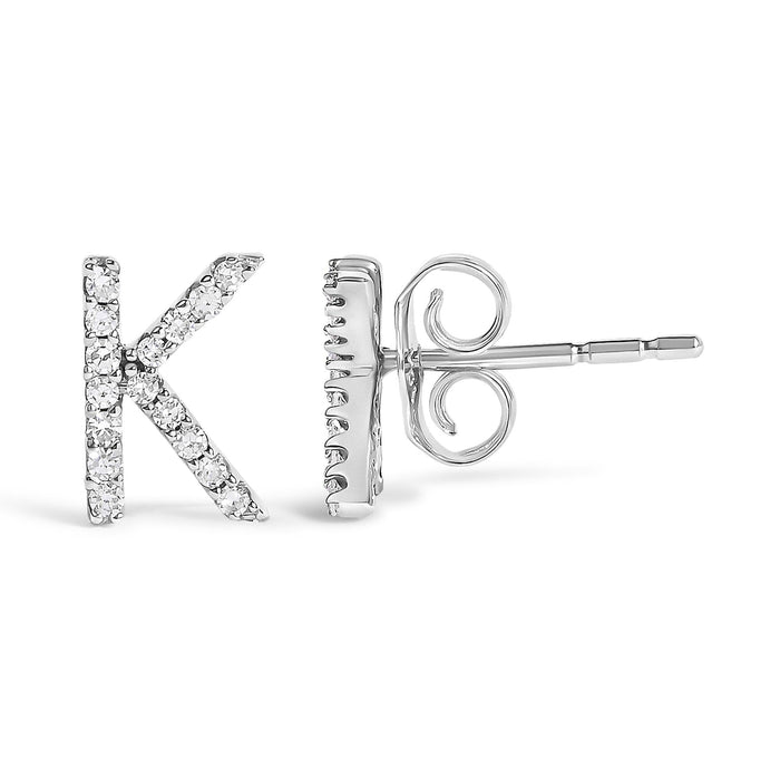 1/10 Ct. T.W. Diamond Initial a to Z Stud Earrings in 10K White Gold