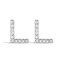 1/10 Ct. T.W. Diamond Initial a to Z Stud Earrings in 10K White Gold, photo 15