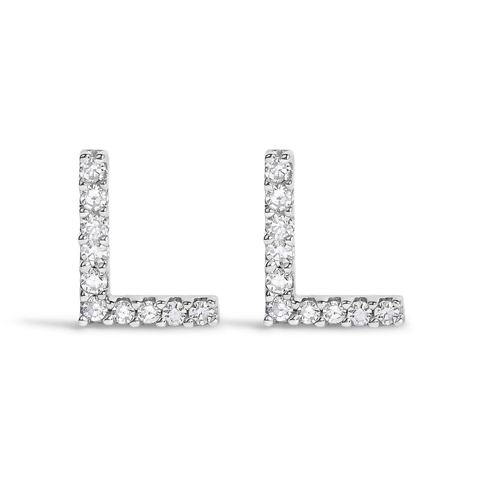 1/10 Ct. T.W. Diamond Initial a to Z Stud Earrings in 10K White Gold, photo 15