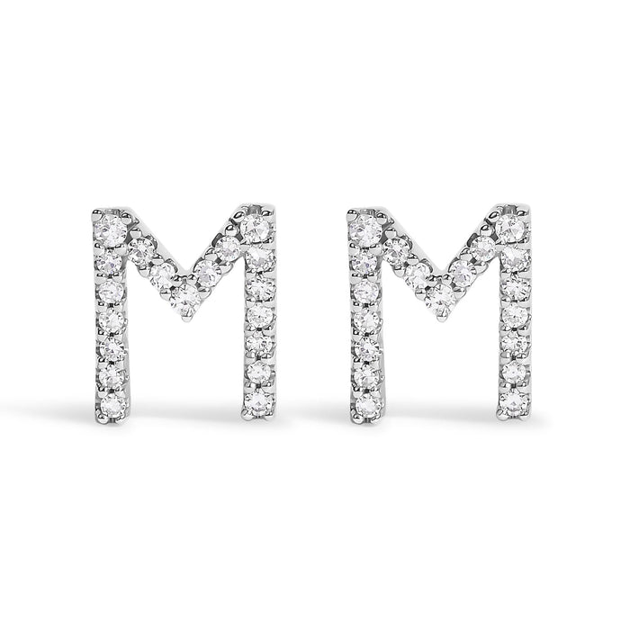 1/10 Ct. T.W. Diamond Initial a to Z Stud Earrings in 10K White Gold, photo 14