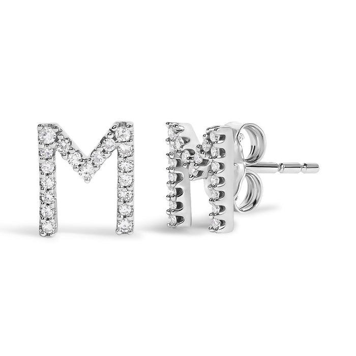 1/10 Ct. T.W. Diamond Initial a to Z Stud Earrings in 10K White Gold, photo 40