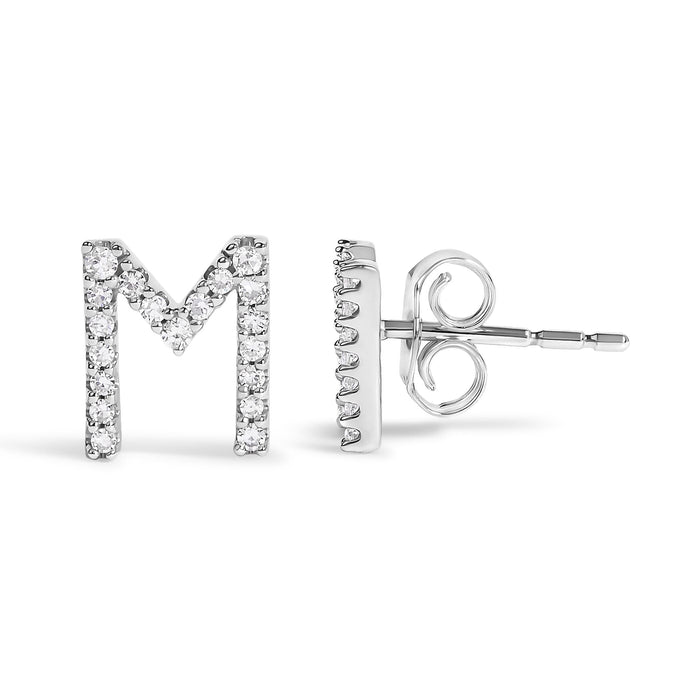 1/10 Ct. T.W. Diamond Initial a to Z Stud Earrings in 10K White Gold