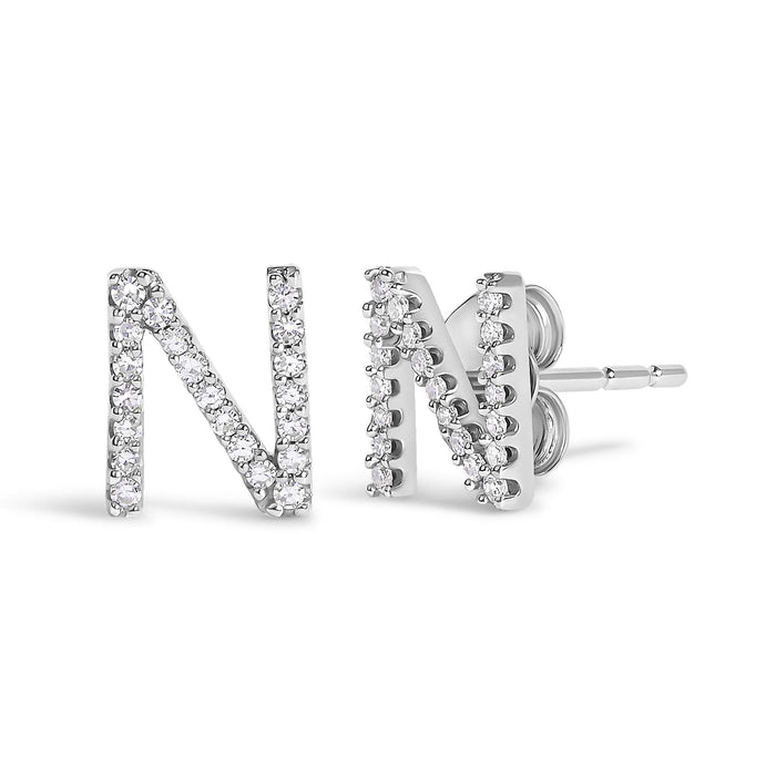 1/10 Ct. T.W. Diamond Initial a to Z Stud Earrings in 10K White Gold, photo 39