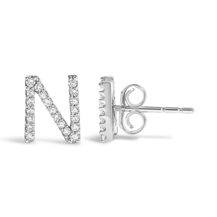 1/10 Ct. T.W. Diamond Initial a to Z Stud Earrings in 10K White Gold